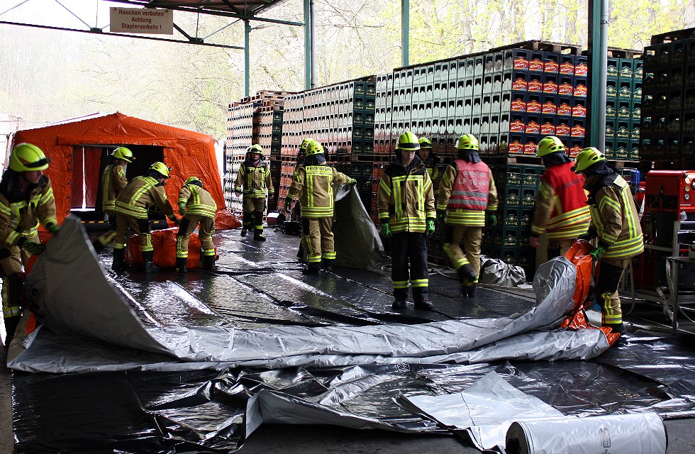 Havarie: Großeinsatz-Übung bei Plauener Brauerei 