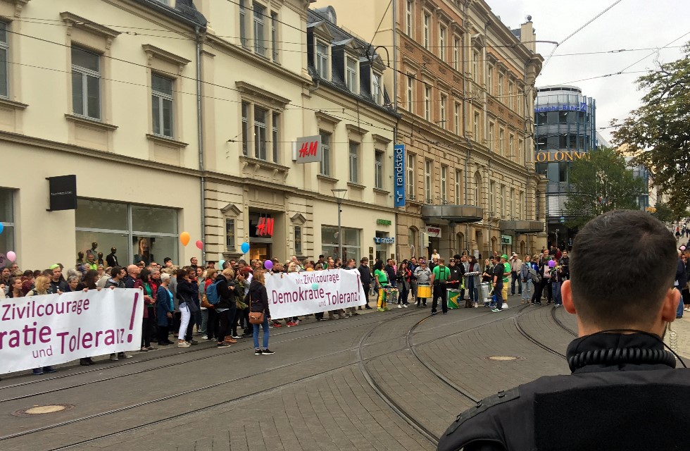 Gegendemo in Plauen