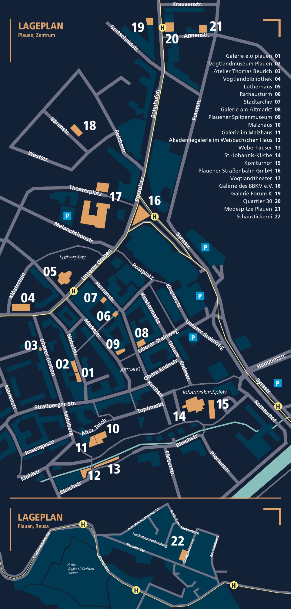 Museeumsnacht Plauen: Lageplan