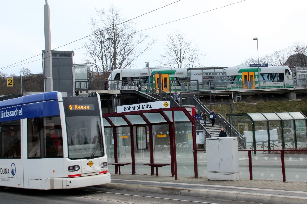 Plauen ist das Nahverkehrs-Drehkreuz im Vogtland