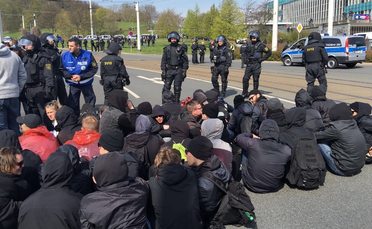 Polizei setzt bei Protesten in Plauen Pfefferspray ein 