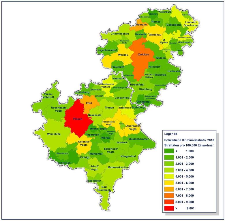 Straftaten je 100 000 Einwohner