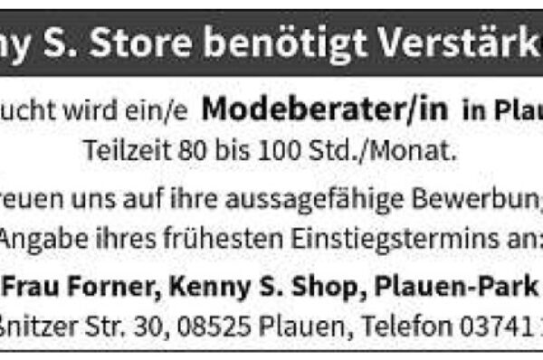 Modeberater m/w in Plauen gesucht