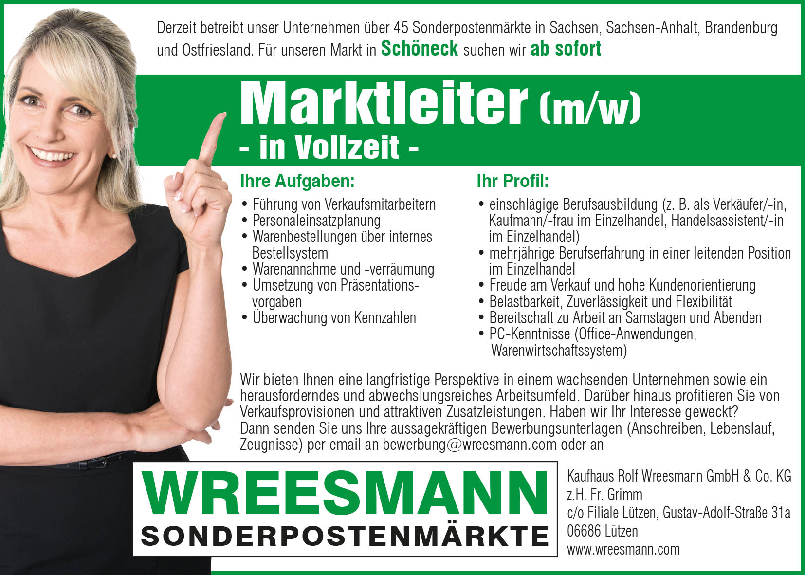 Marktleiter m/w in Schöneck gesucht