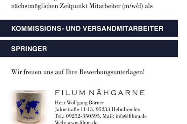 Kommissions- und Versandmitarbeiter & Springer m/w/d gesucht