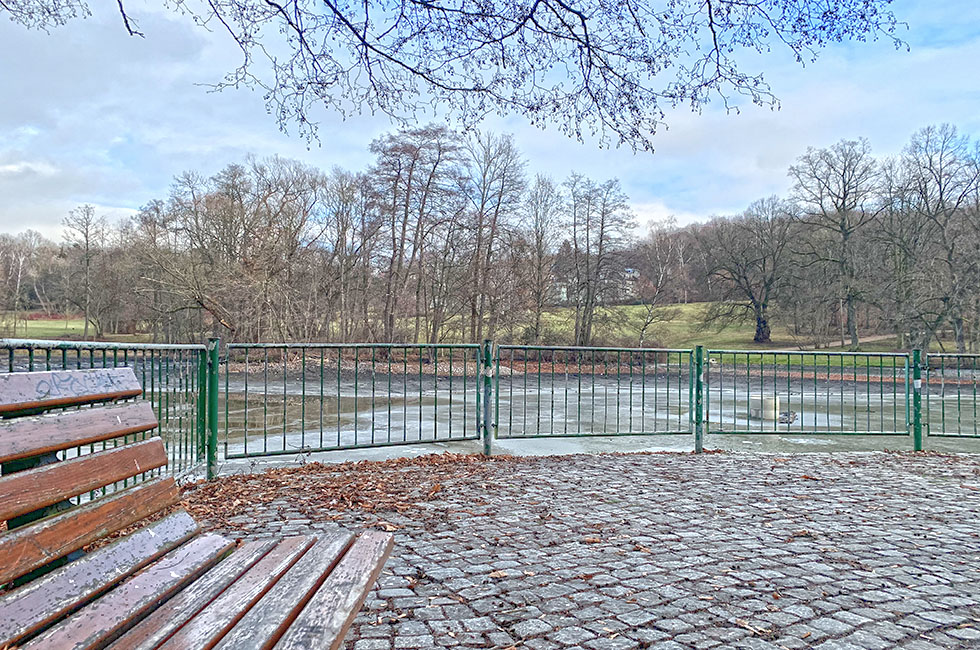 Stadtpark-Teich-Parkbank-Aussichtsplattform-Entschlammung-Plauen-Vogtland-Gartendenkmal