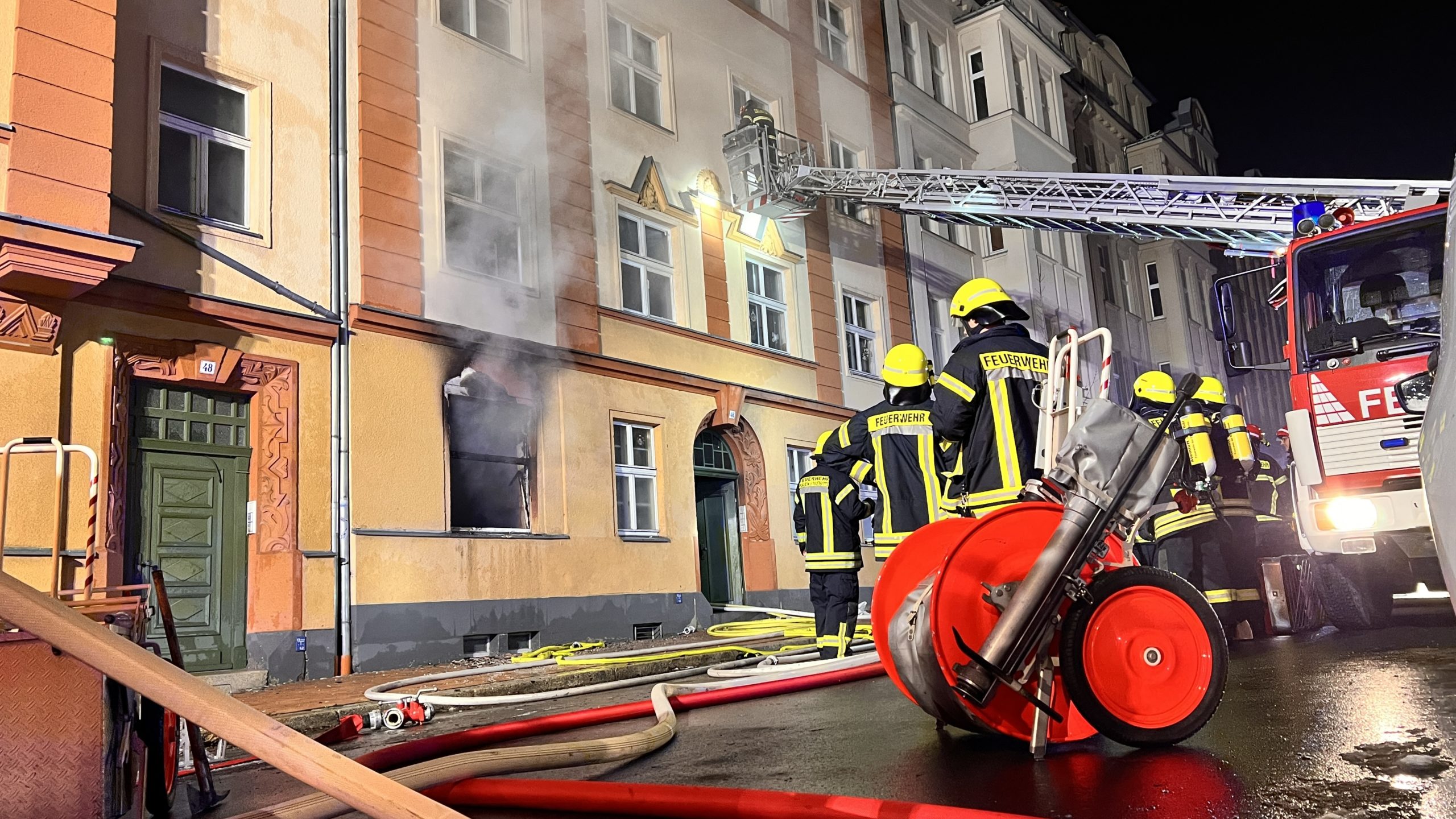 Mehrere Verletzte bei Brand in Plauen. Foto: S. Höfer