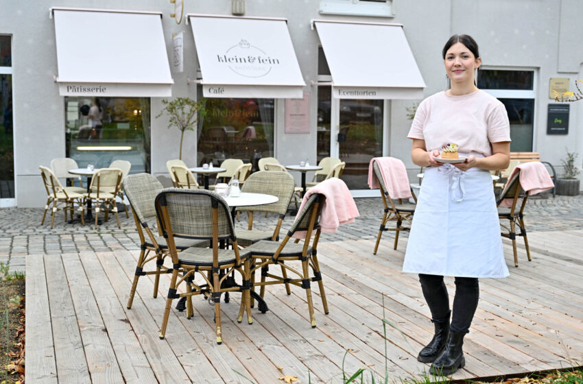 Außengastronomie der Patisserie „klein und fein“ am Topfmarkt. Foto: Stadt Plauen