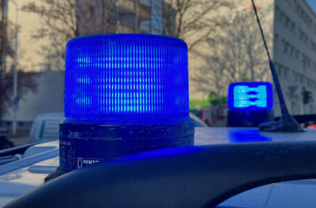 Blaulicht eines Polizeifahrzeuges im Vogtland