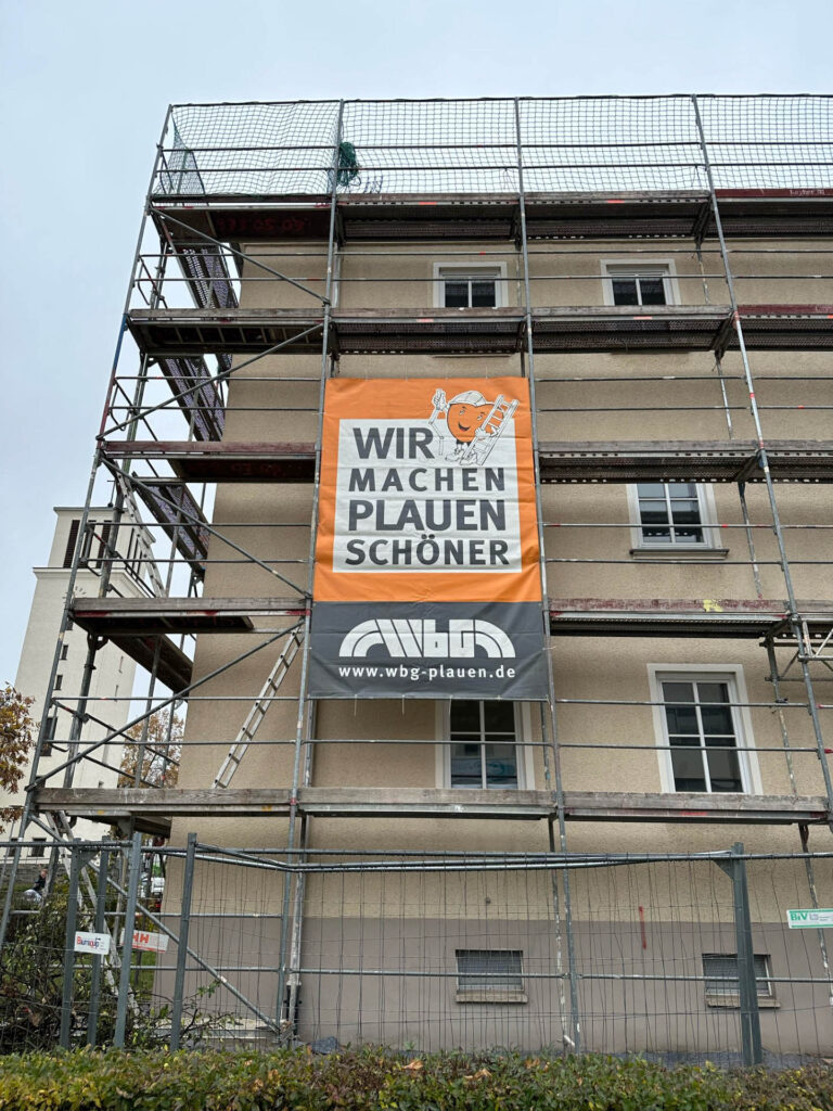 Kernsanierung der Karlstraße 4 und 6 kommen gut voran. Foto: WbG Plauen