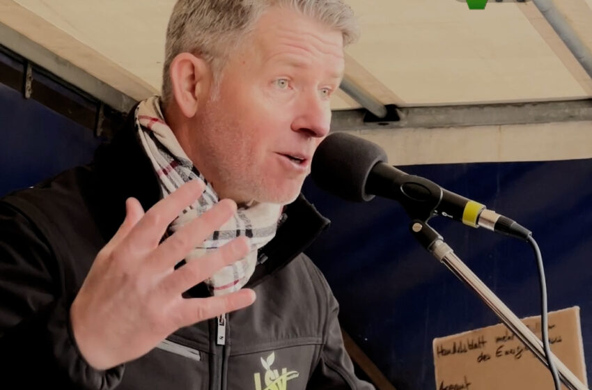Landwirte-Sprecher Anthony Robert Lee in Plauen.