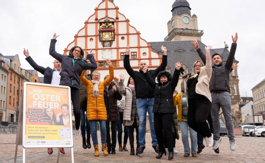 Die Freude über das MDR JUMP Osterfeuer 2024 bei der Stadt ist groß. Foto: Stadt Plauen