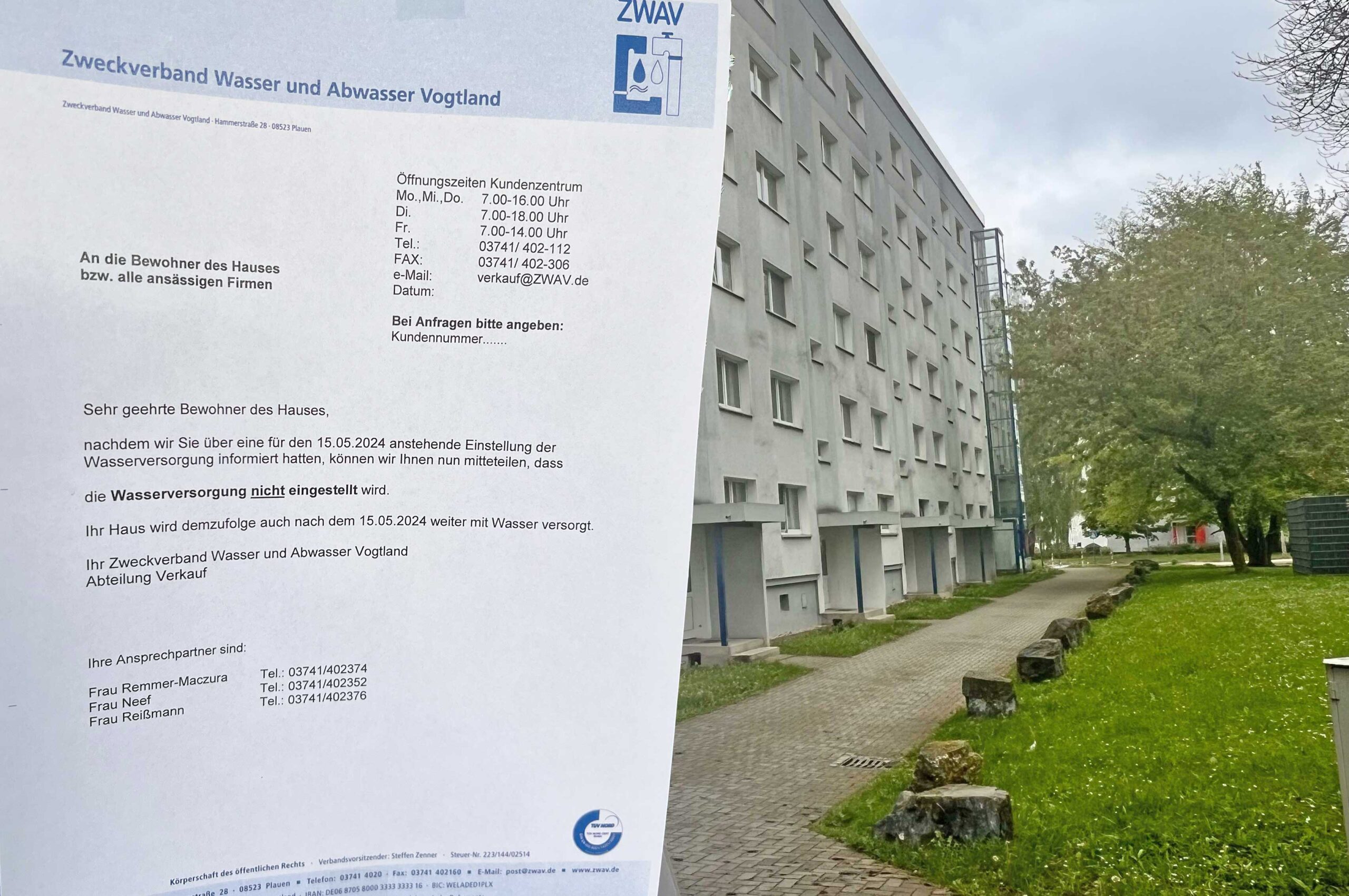 Entwarnung in Plauen: ZWAV liefert weiter Wasser