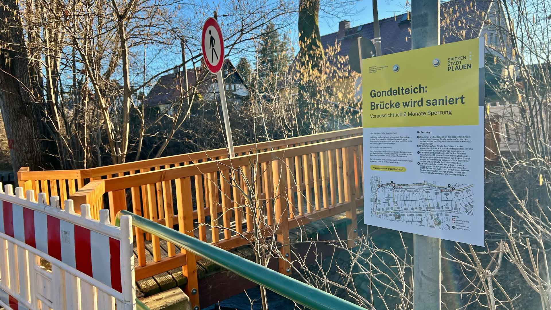 Brücke am Gondelteich in Plauen fertiggestellt