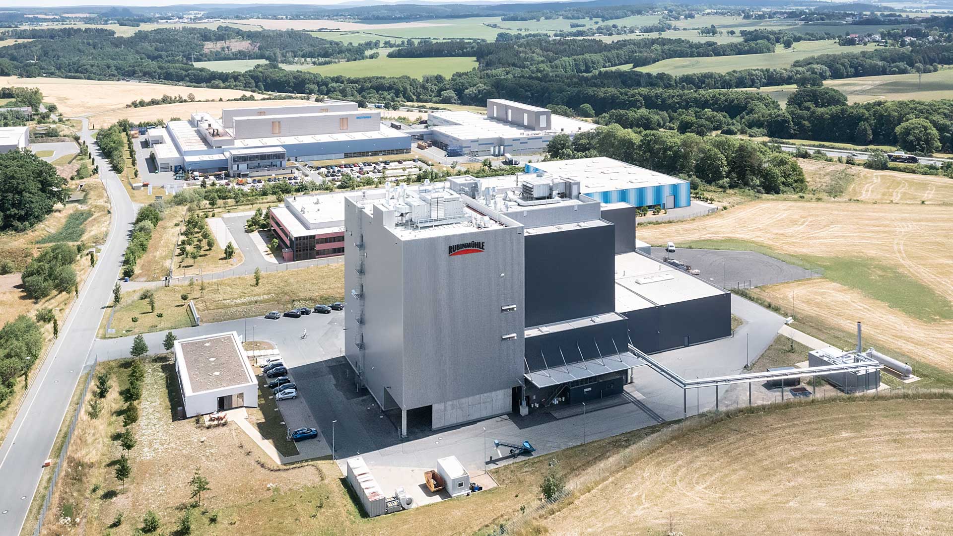 Der Neubau der Rubinmühle Vogtland von außen. Foto: A. Moshiri im Auftrag der Firma Köster Bau
