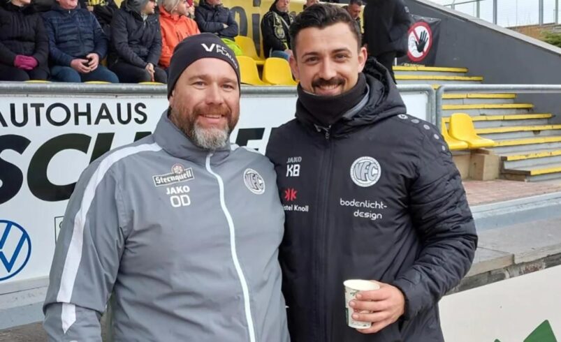 Nicht mehr an der Seitenlinie: VFC-Torwarttrainer Oliver Dix und VFC-Co-Trainer Kevin Brettfeld sind mit sofortiger Wirkung beurlaubt. Foto: VFC Plauen