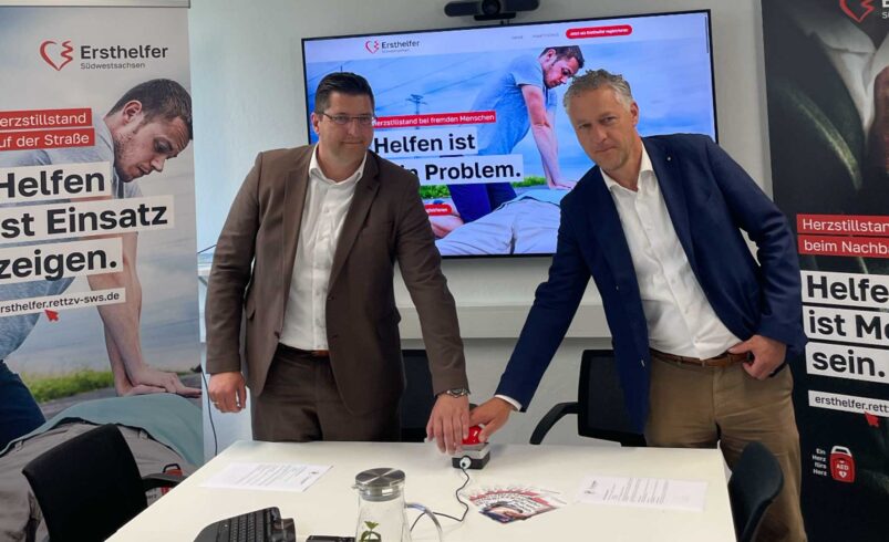 Startschuss für das neue Projekt „Ersthelfer Südwestsachsen“. Foto: Rettungszweckverband „Südwestsachsen“