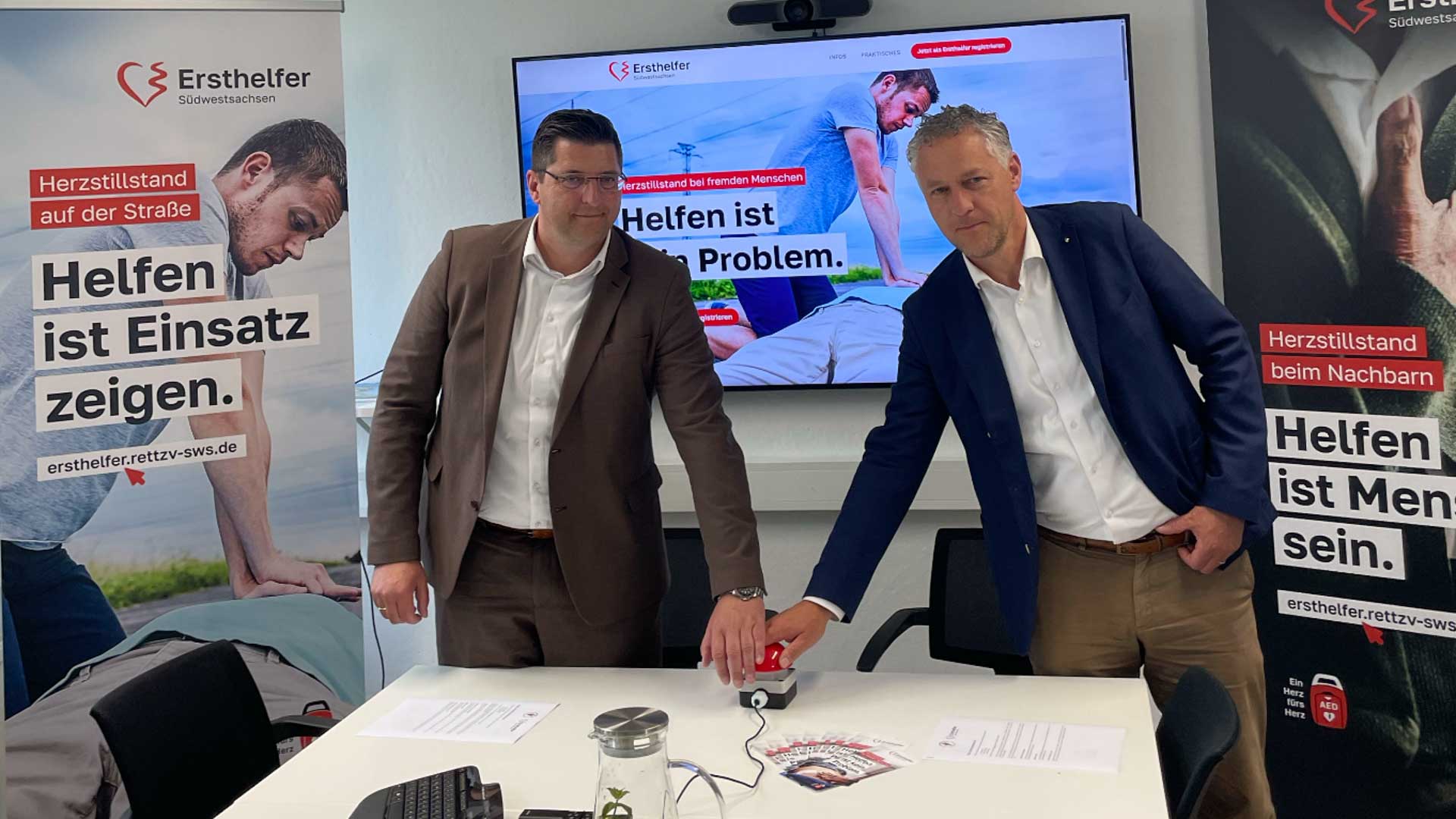 Startschuss für das neue Projekt „Ersthelfer Südwestsachsen“. Foto: Rettungszweckverband „Südwestsachsen“