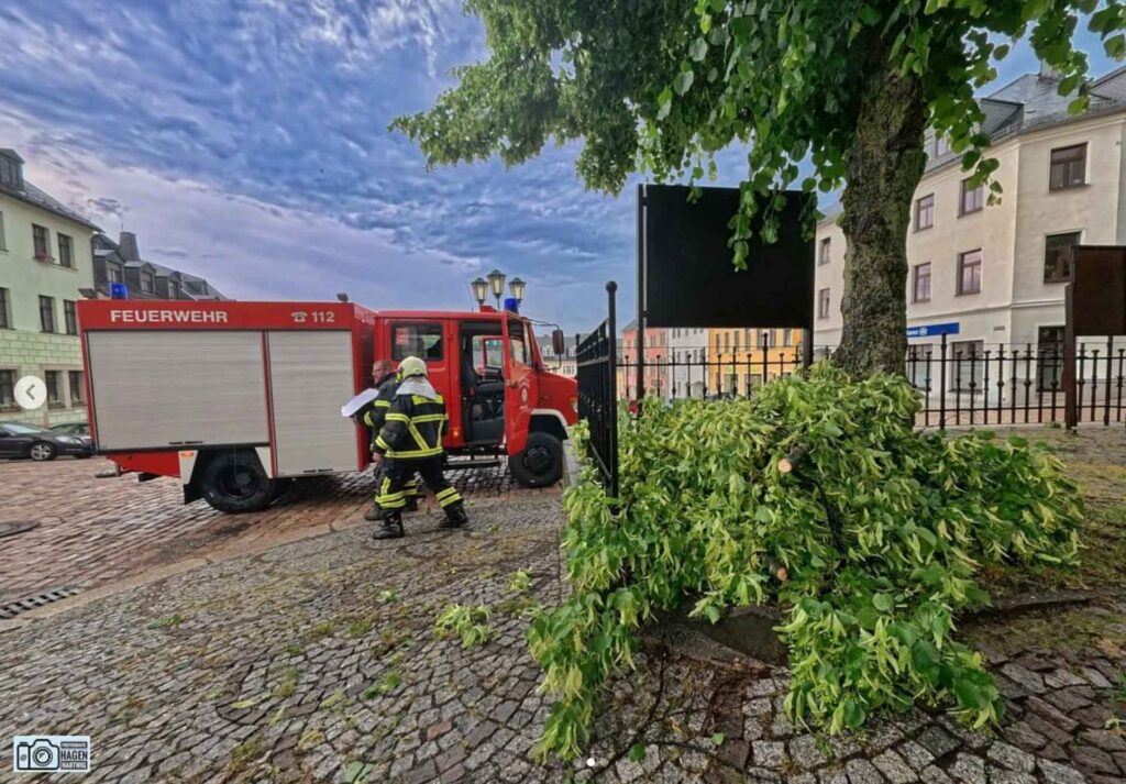 Schwere Unwetter wüten im Vogtland und sorgen für zahlreichen Einsätze. Foto: H. Hartwig