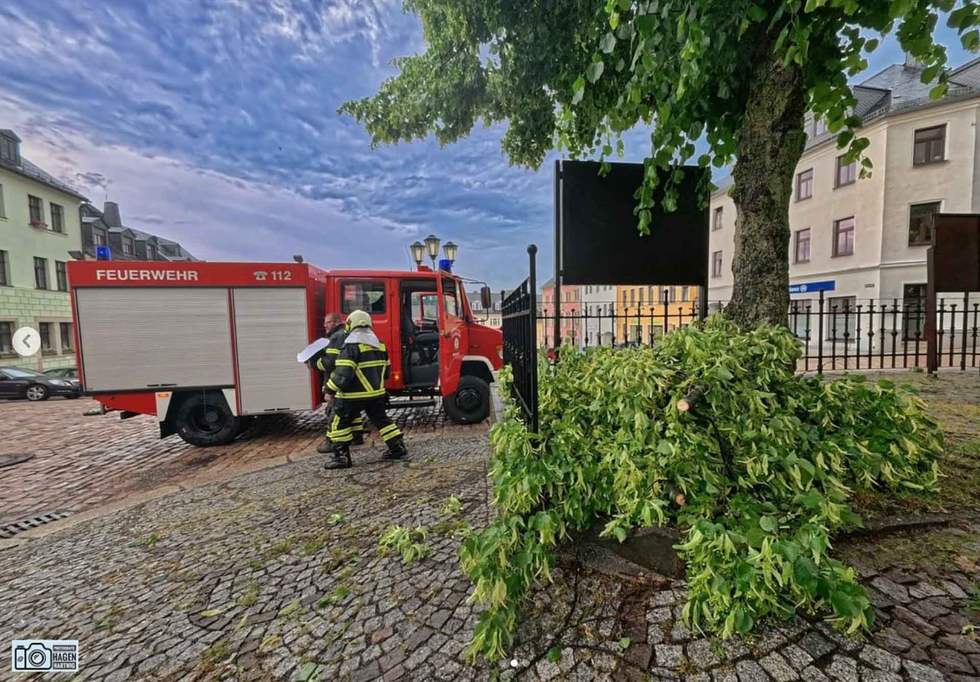 Schwere Unwetter wüten im Vogtland und sorgen für zahlreichen Einsätze. Foto: H. Hartwig