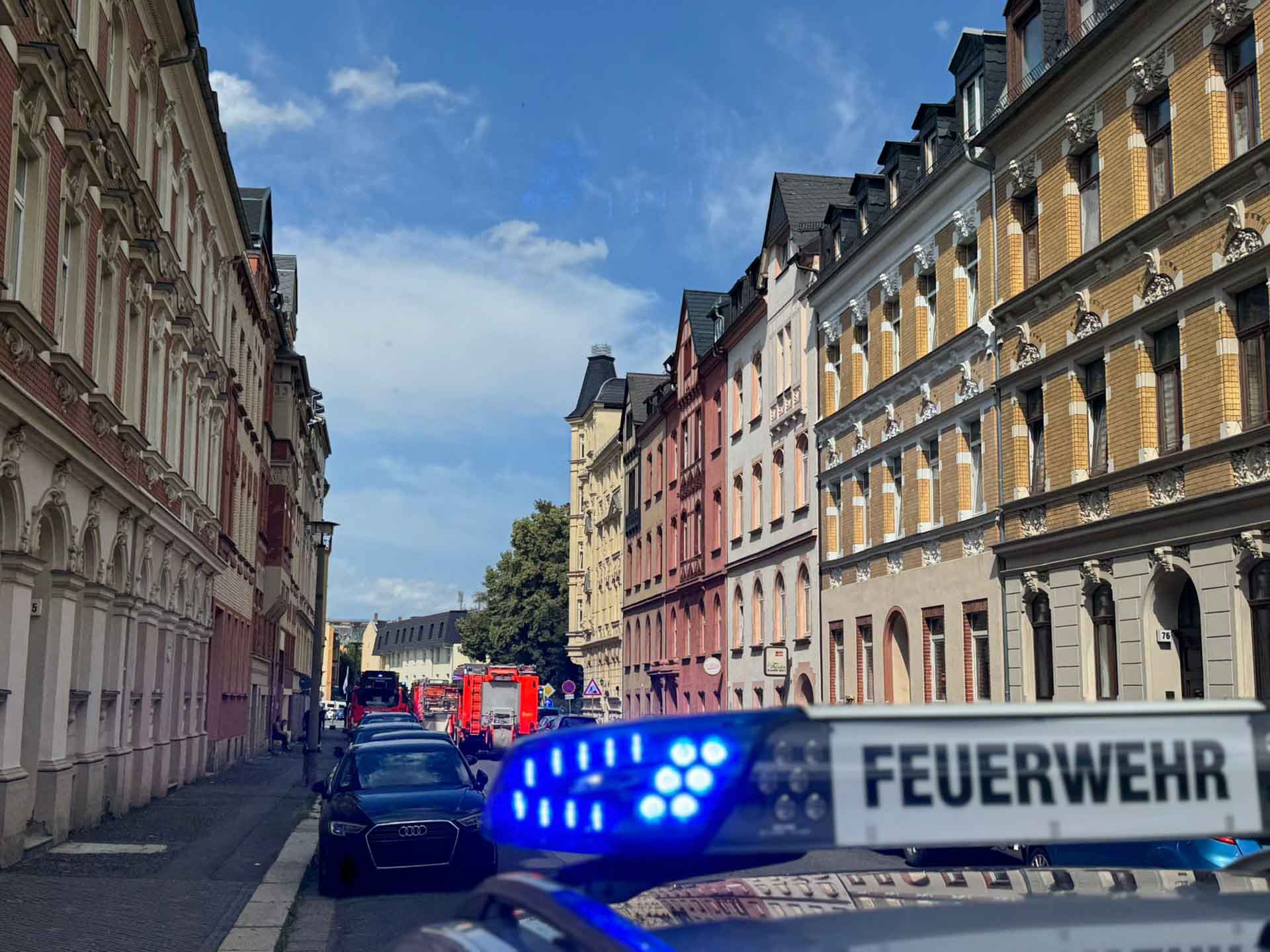 Wohnungsbrand in Plauen: Dachgeschosswohnung in der Goethestraße betroffen. Foto: Stadt Plauen