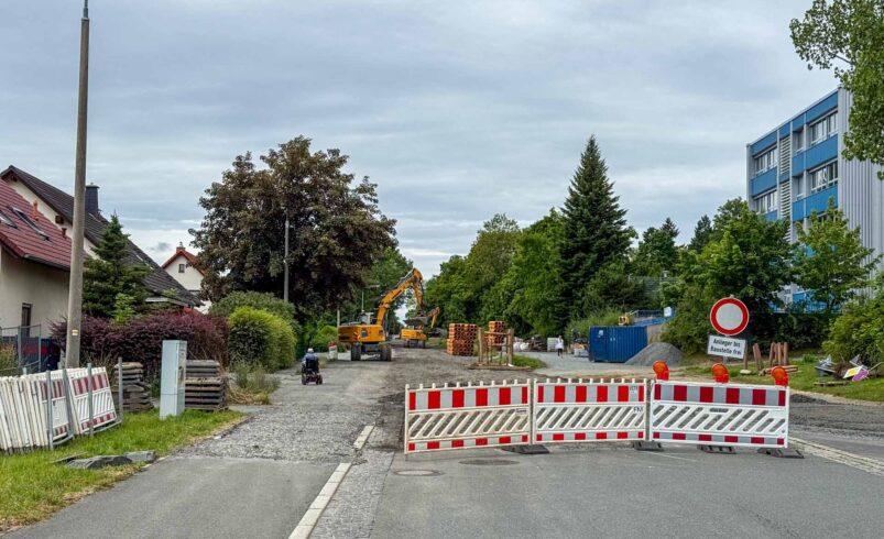 Bauarbeiten an der Neundorfer Straße in Plauen Foto: M. Reißmann
