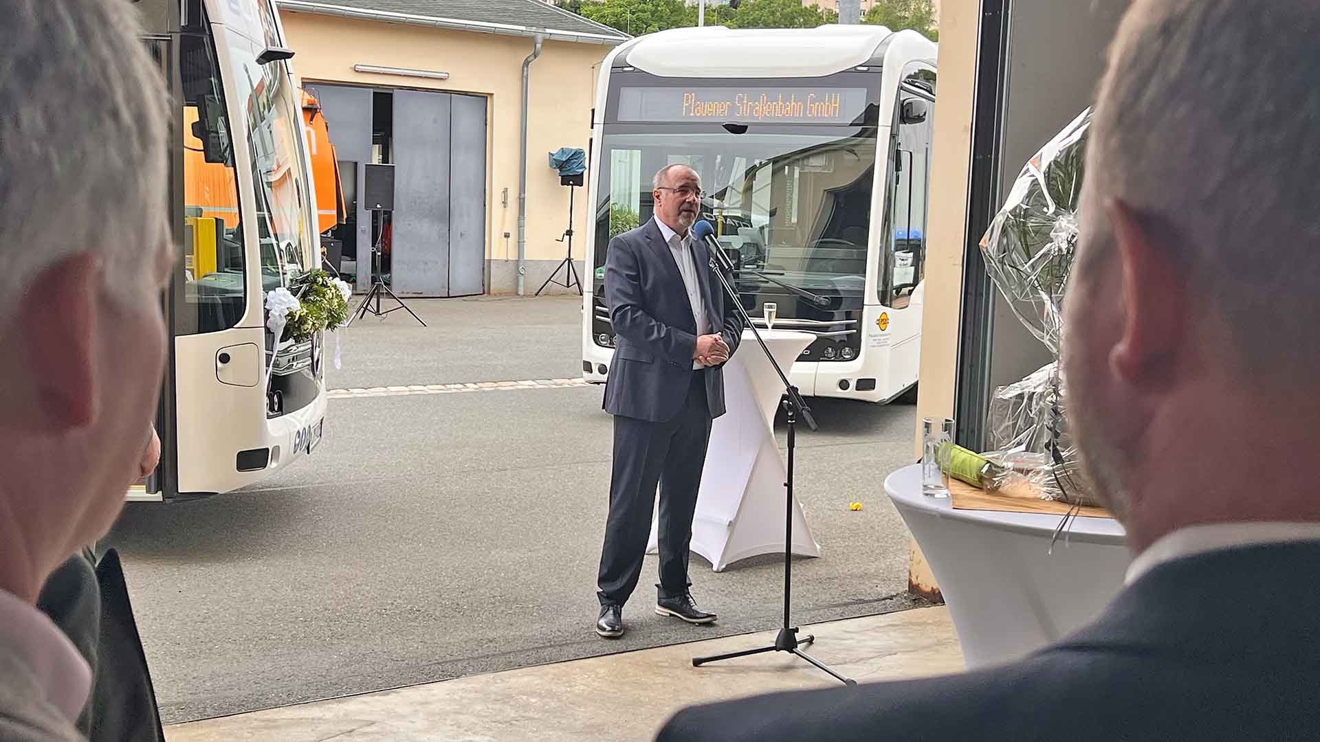 Plauen fährt elektrisch – Neue E-Busse auf den Straßen. Foto: S. Höfer