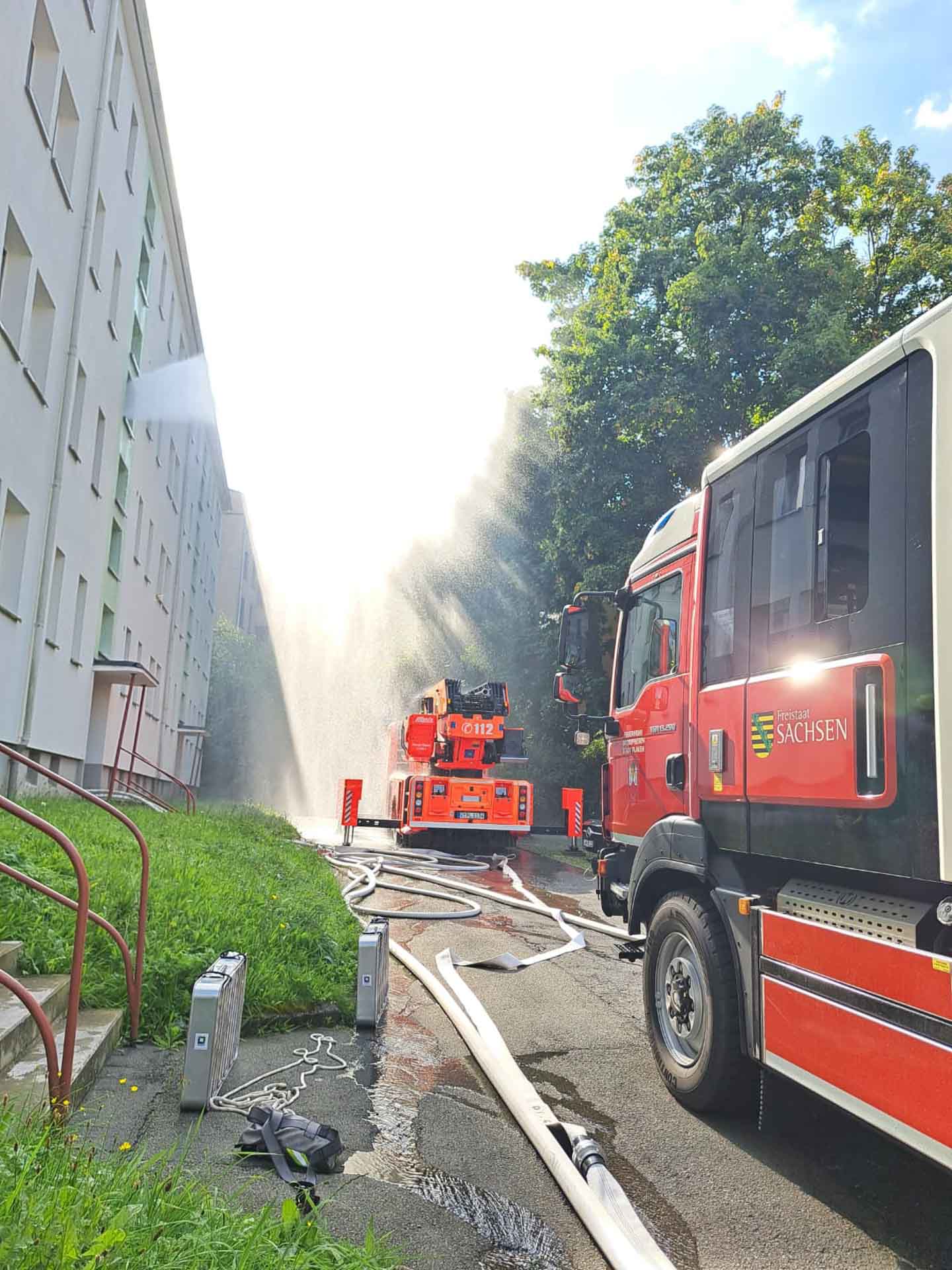 Wohnungsbrand in der Jean-Paul-Straße. Foto: Stadt Plauen