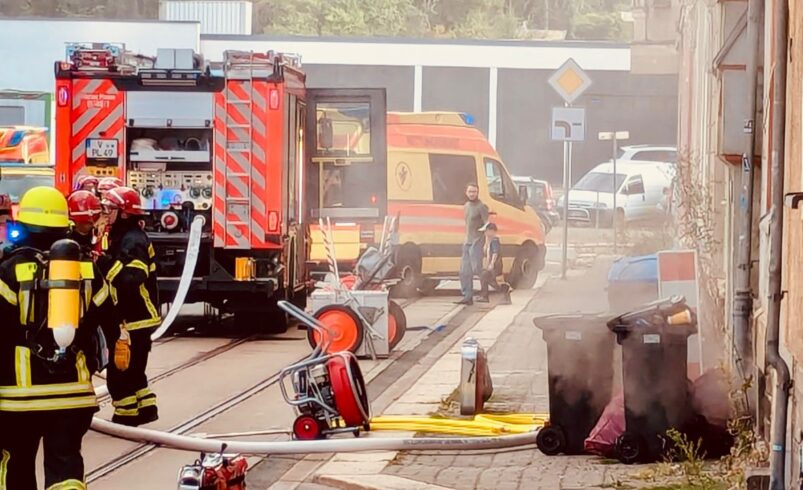 Schwerer Kellerbrand am Unteren Bahnhof in Plauen. Foto: Stadt Plauen