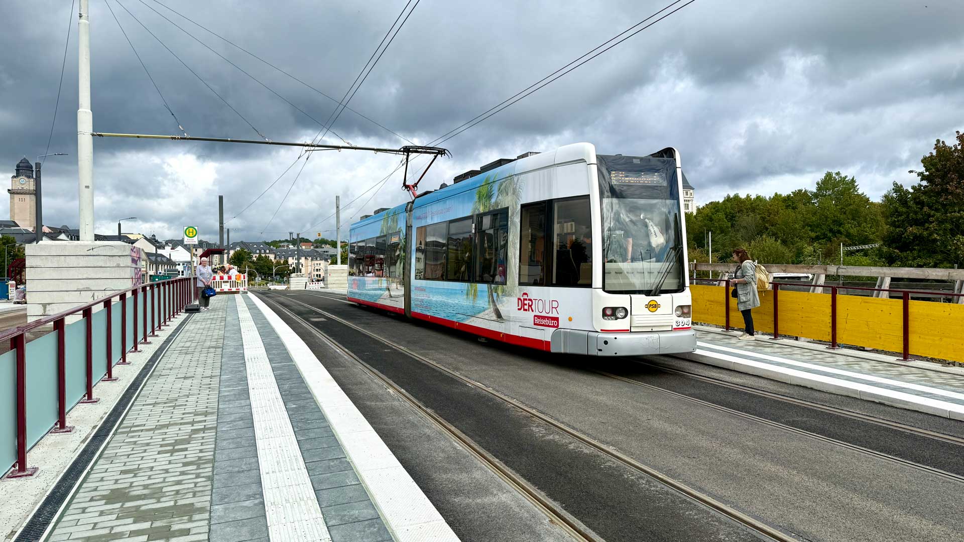 Haltestelle Neue Elsterbrücke in Plauen. Foto: A.Hellgoth
