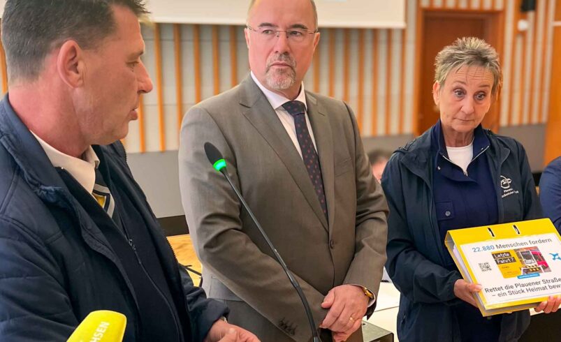 Plauen zeigt Einsatz für seine Straßenbahn. Foto: S. Höfer