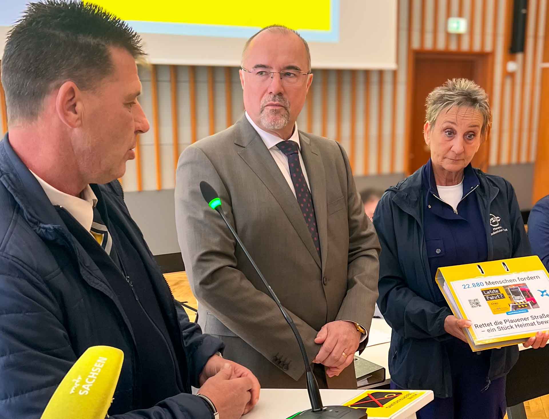 Plauen zeigt Einsatz für seine Straßenbahn. Foto: S. Höfer