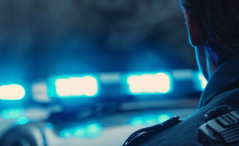 Polizei im Einsatz. Foto: Spitzenstadt/KI