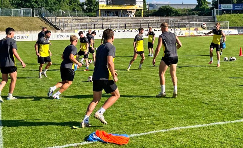 Auftakttraining wird zur Hitzeschlacht. Plauener Spieler absolvieren erstes Training mit Cheftrainer Sven Köhler. Foto: Sebastian Höfer