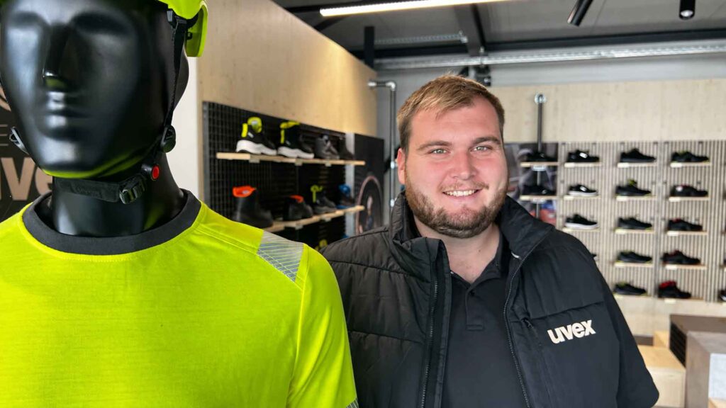 Uvex-Storemanager Felix Koppe bietet für Firmen und Beschäftigte einen besonderen Service.